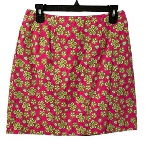 Lilly Pulitzer Women's Hot Pink Green Rare Dune Buggy Lined Mini Skirt Size 6